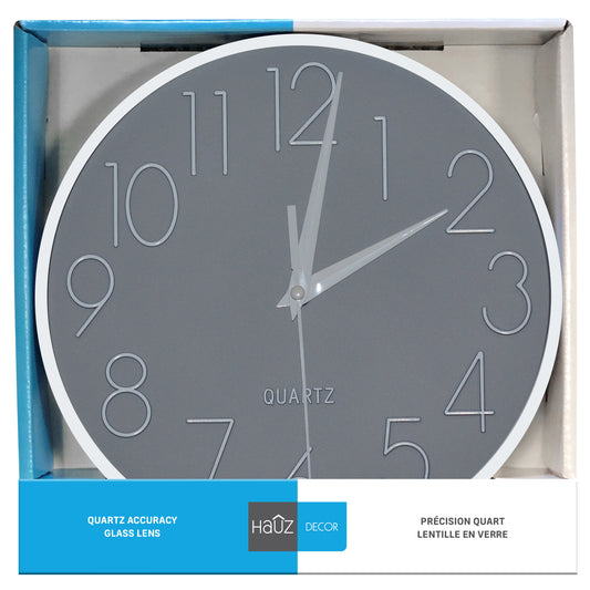 Hauz Decor | Round 9" Wall Clock - Vintage Style with Black Details