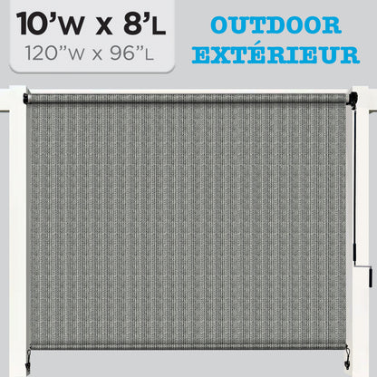 Hauz | Wand Operated Outdoor Roller Shades 10' X 8' - Grey