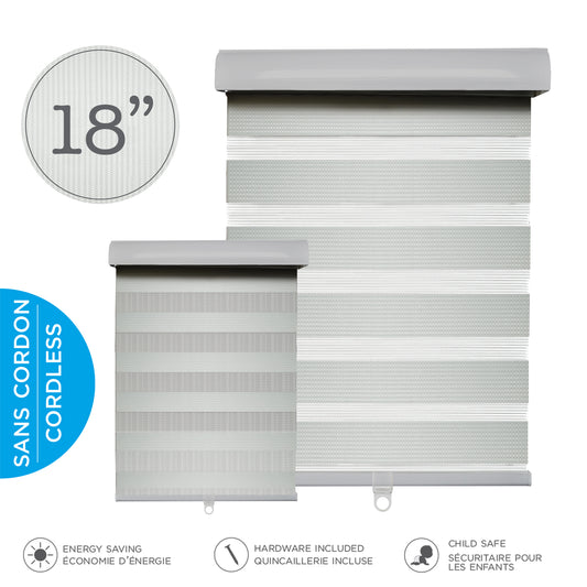 Hauz | Cordless Light Filtering Shade 18" x 36" Grey