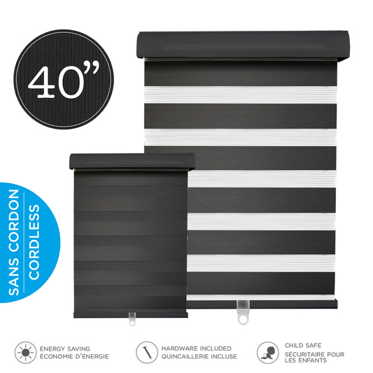Hauz | Cordless Light Filtering Shade 40" x 84" Black