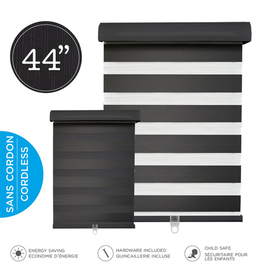 Hauz | Cordless Light Filtering Shade 44" x 84" Black