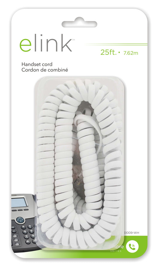 Elink | 25 ft. Handset cord; white