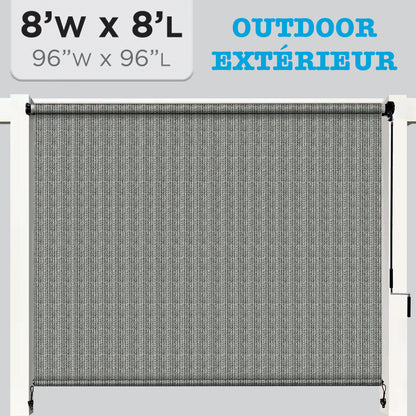 Hauz | Wand Operated Outdoor Roller Shades 8' X 8' - Grey