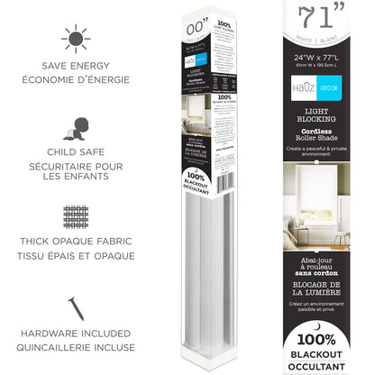 Hauz | Cordless Blackout Blinds 71x77 White