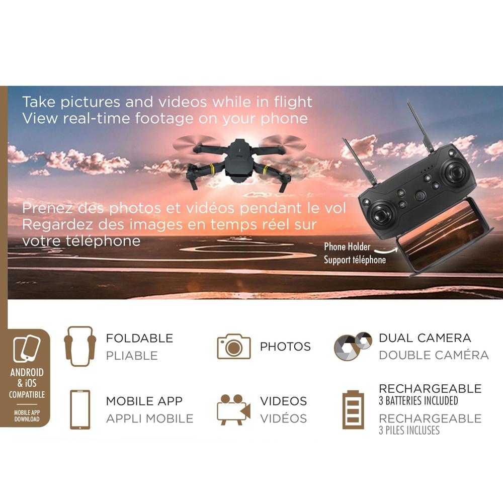 Escape | Foldable remote-controlled quadrotor drone with 2 cameras