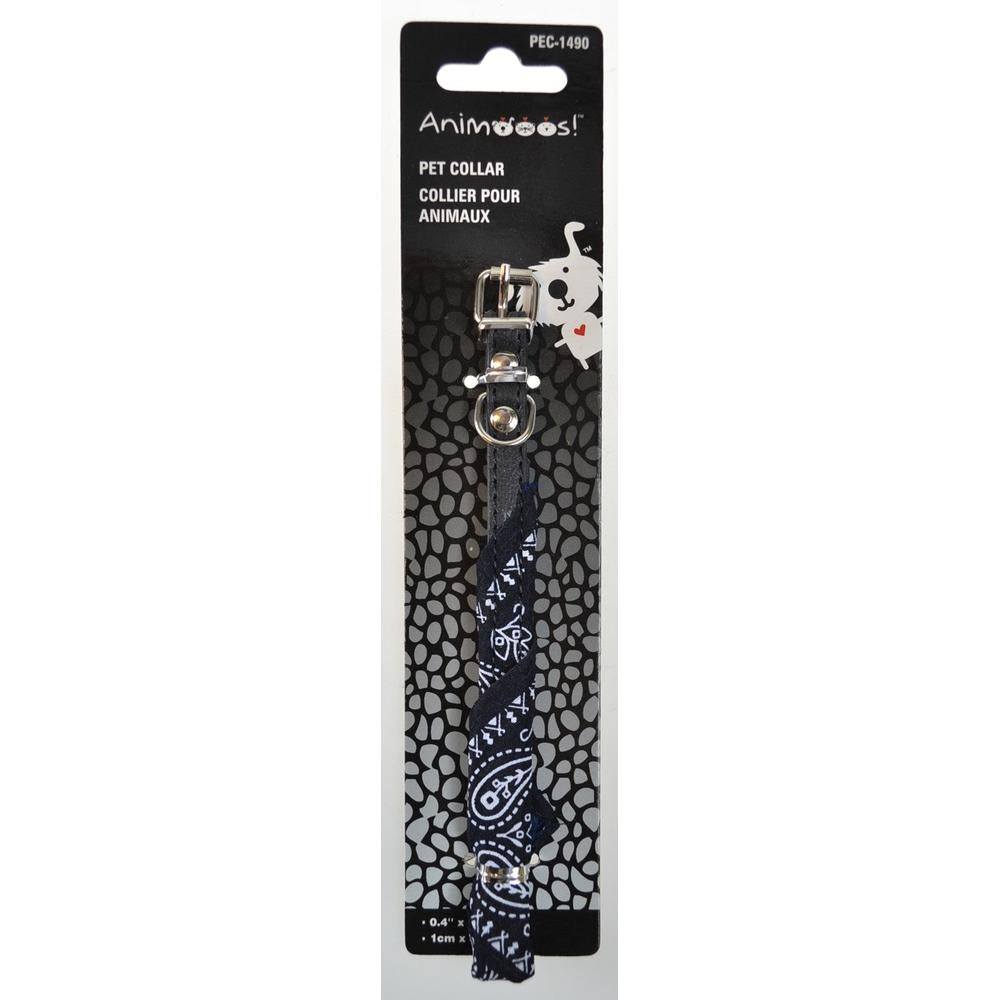 Animooos | Pet collar with bandana ; 0.40"x12" ; 2 assorted colors
