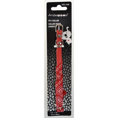 Animooos | Pet collar with bandana ; 0.40"x12" ; 2 assorted colors