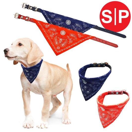Animooos | Pet collar with bandana ; 0.40"x12" ; 2 assorted colors