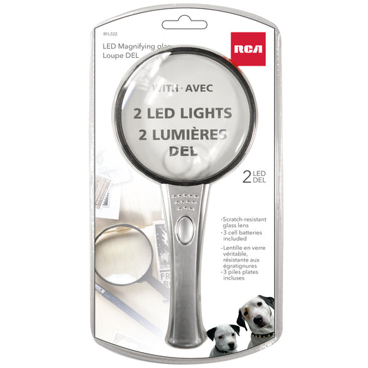 RCA | Magnifying Glass with LED Light – Magnifies 10x