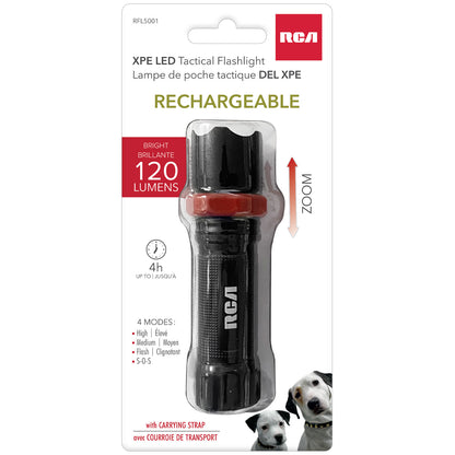 RCA | Super bright rechargeable USB zoom flashlight