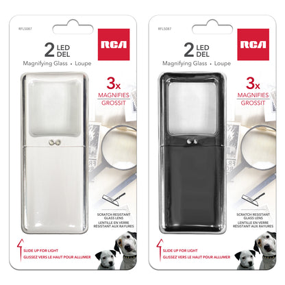 RCA 2 LED pocket magnifying glass, 5X