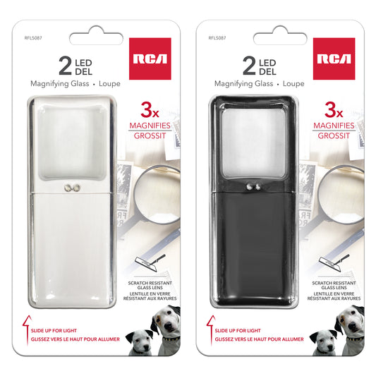 RCA 2 LED pocket magnifying glass, 5X