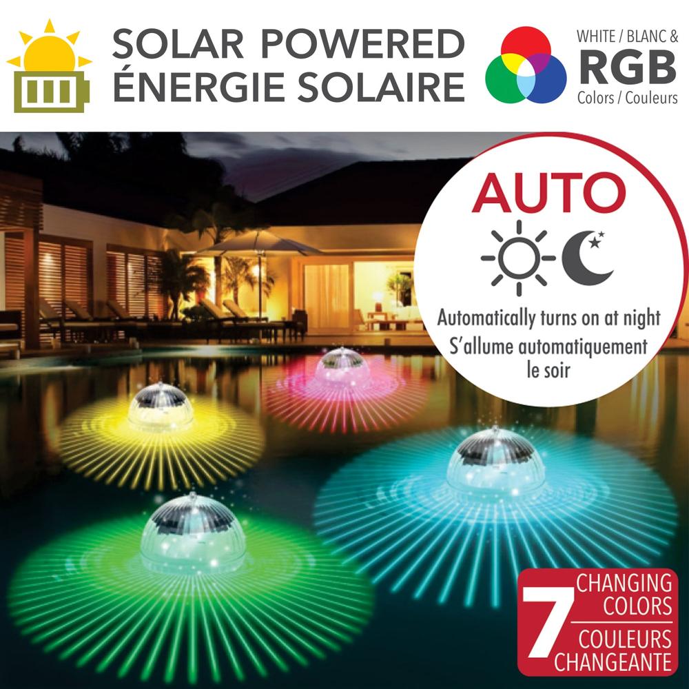 RCA | Solar Powered LED Floating Pool Light – 4”