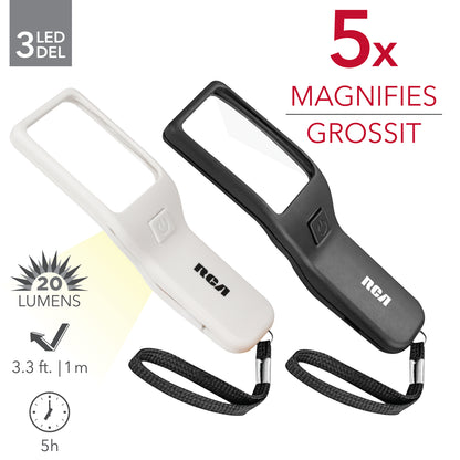 RCA | 3 LED pocket magnifying glass, 5X