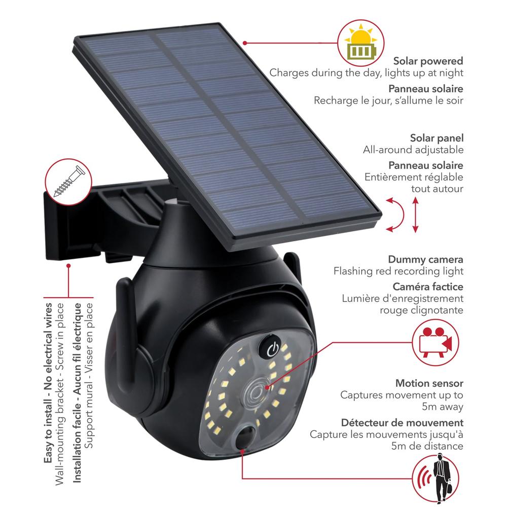 RCA | Solar-powered LED motion light with dummy security camera