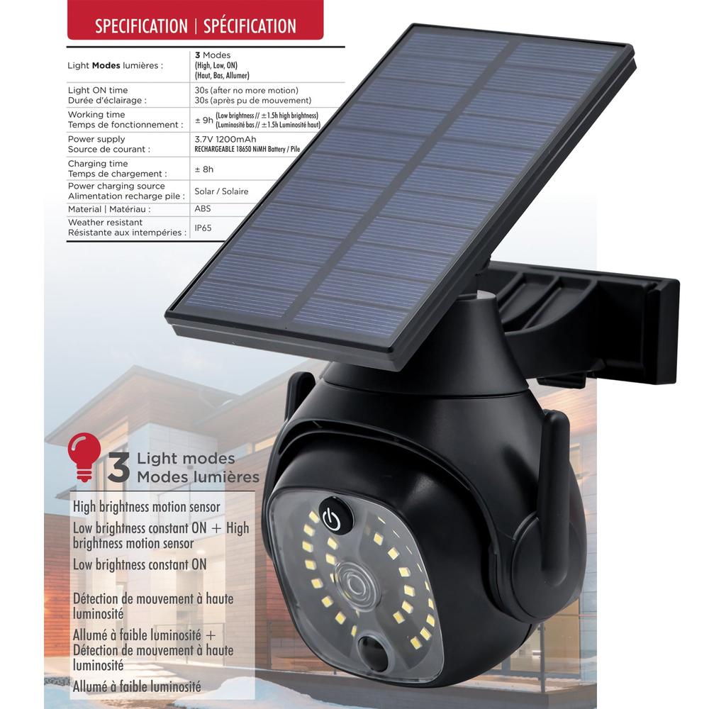 RCA | Solar-powered LED motion light with dummy security camera