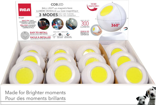 RCA | COB magnetic 360° Swiwel ball light with 3 light settings up to 300LM