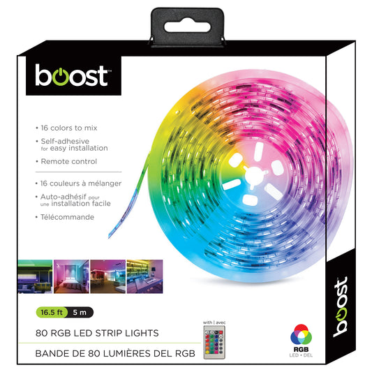 BOOST | 16.5ft (5m) 80 RGB LED Strip Light with remote control