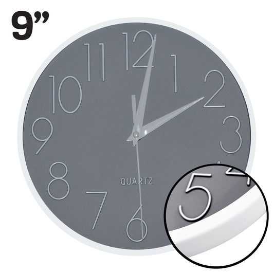 Hauz Decor | Round 9" Wall Clock - Vintage Style with Black Details